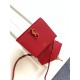 CASSANDRA MINI TOP HANDLE BAG IN GRAIN DE POUDRE EMBOSSED LEATHER Red High