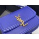 SOLFERINO SMALL SATCHEL IN BOX SAINT LAURENT LEATHER Blue High