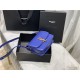 SOLFERINO SMALL SATCHEL IN BOX SAINT LAURENT LEATHER Blue High