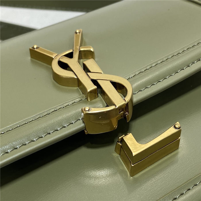 SOLFERINO SMALL SATCHEL IN BOX SAINT LAURENT LEATHER Green High