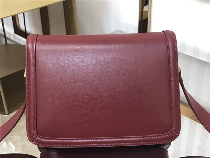 SOLFERINO SMALL SATCHEL IN BOX SAINT LAURENT LEATHER Burgundy High