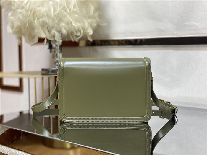 SOLFERINO MEDIUM SATCHEL IN BOX SAINT LAURENT LEATHER Green High