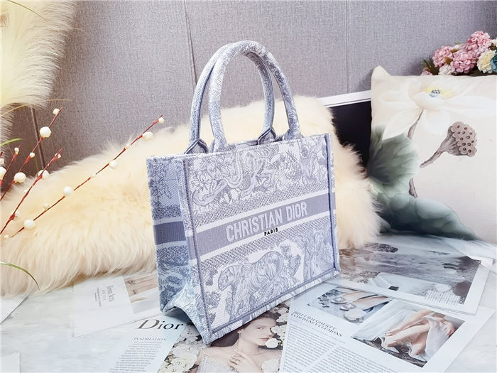 SMALL Dior BOOK TOTE Toile de Jouy Embroidery Mid