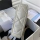 Large Chanel 19 Flap Bag Goatskin/Lambskin Grey Silver High