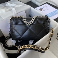 Chanel 19 Flap Bag Goatskin/Lambskin Black Silver High