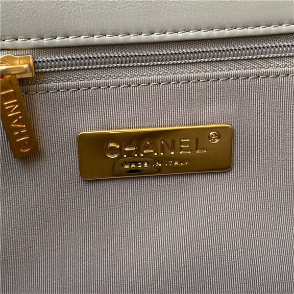 Chanel 19 Flap Bag Goatskin/Lambskin Grey Silver High