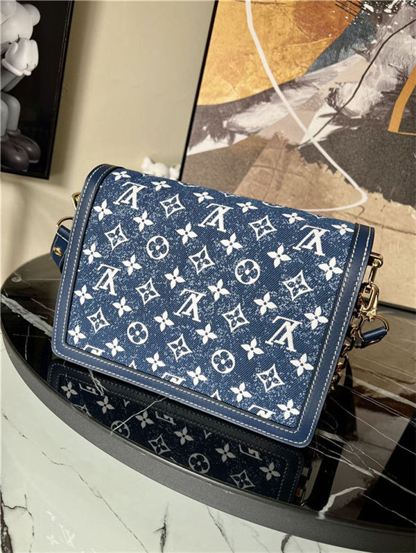 Louis Vuitton DAUPHINE MM BAG Denim Blue High