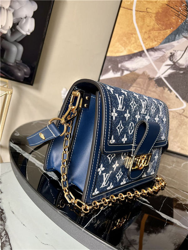 Louis Vuitton DAUPHINE MM BAG Denim Blue High