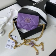 Chanel CLUTCH WITH CHAIN AP2638 Lambskin, Enamel & Gold-Tone Metal Purple A