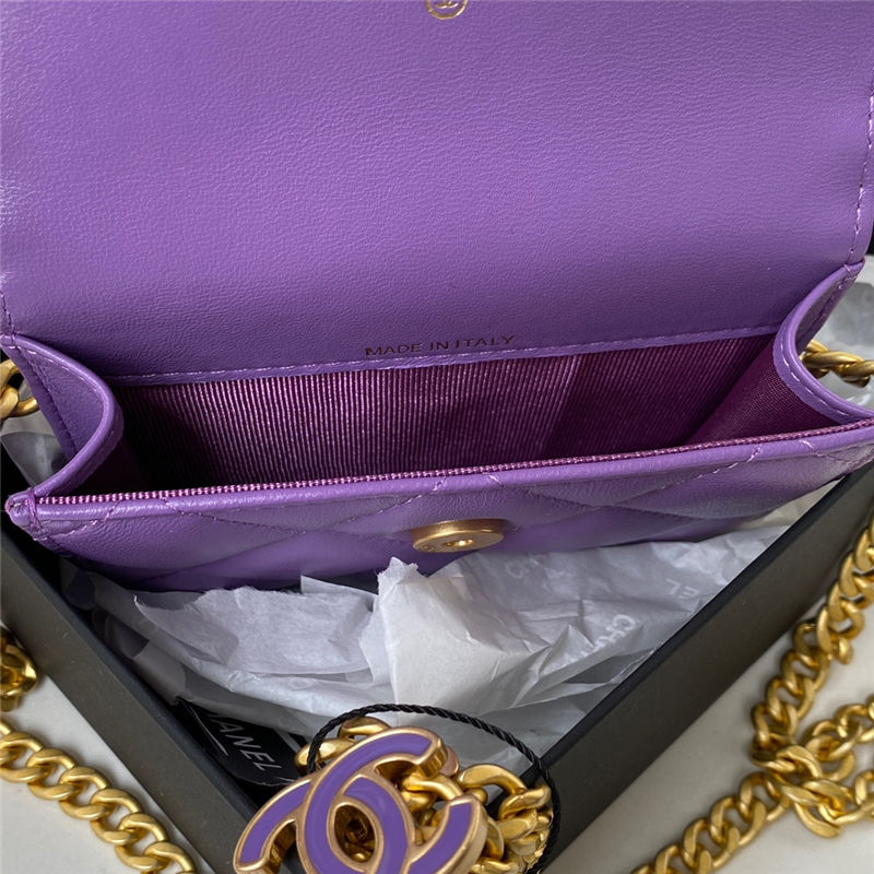 Chanel CLUTCH WITH CHAIN AP2638 Lambskin, Enamel & Gold-Tone Metal Purple A