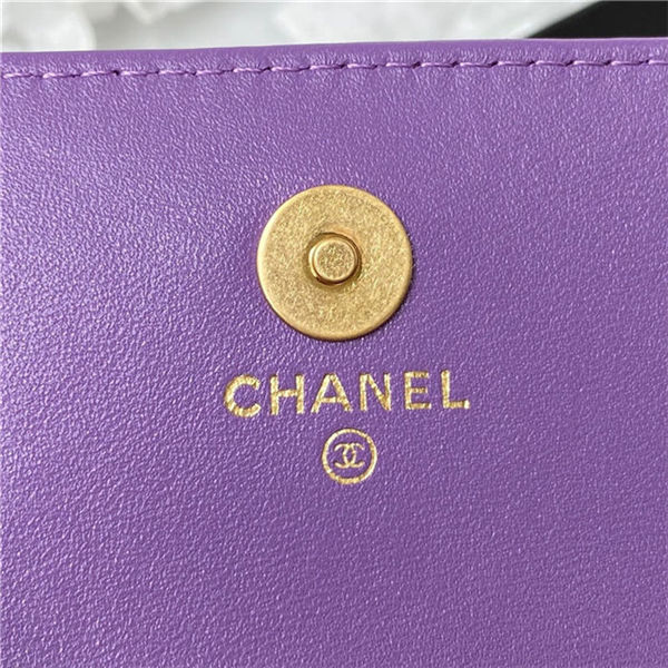 Chanel CLUTCH WITH CHAIN AP2638 Lambskin, Enamel & Gold-Tone Metal Purple A