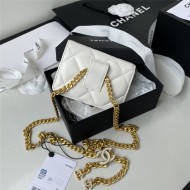 Chanel CLUTCH WITH CHAIN AP2638 Lambskin, Enamel & Gold-Tone Metal White A