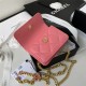 Chanel CLUTCH WITH CHAIN AP2638 Lambskin, Enamel & Gold-Tone Metal Coral A