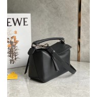 Small Puzzle bag in classic calfskin Black Silver-Metal High