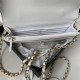 Chanel WALLET ON CHAIN Grained Shiny Calfskin & Gold-Tone Metal White AP2804 A