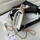 Chanel WALLET ON CHAIN Grained Shiny Calfskin & Gold-Tone Metal White AP2804 A