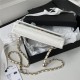 Chanel WALLET ON CHAIN Grained Shiny Calfskin & Gold-Tone Metal White AP2804 A