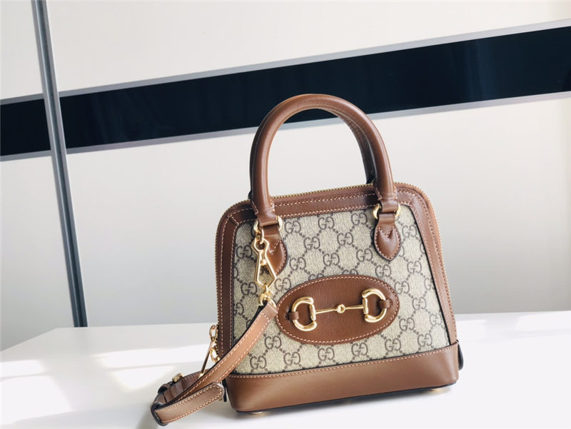 Gucci Horsebit 1955 mini top handle bag Supreme Brown high