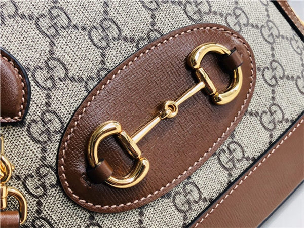 Gucci Horsebit 1955 mini top handle bag Supreme Brown high