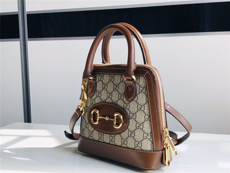 Gucci Horsebit 1955 mini top handle bag Supreme Brown high