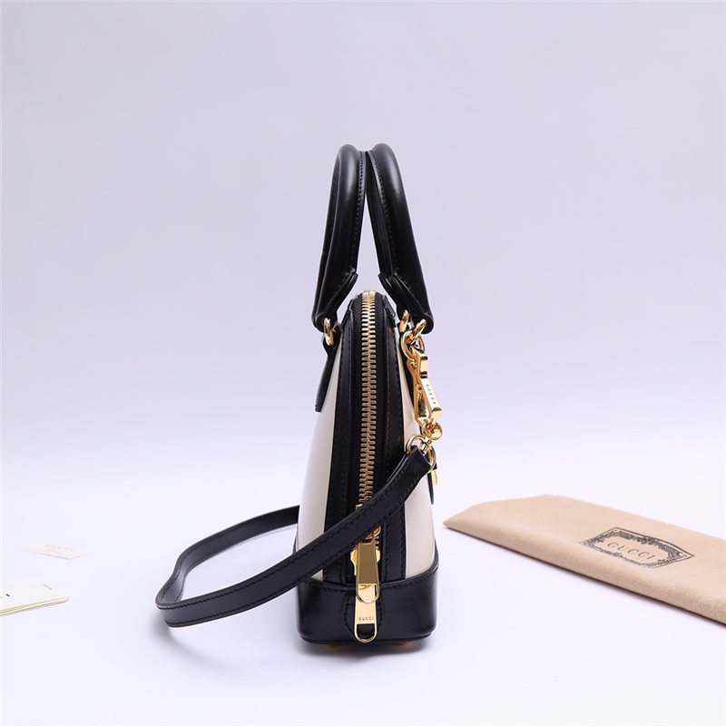 Gucci Horsebit 1955 mini top handle bag Black/White high