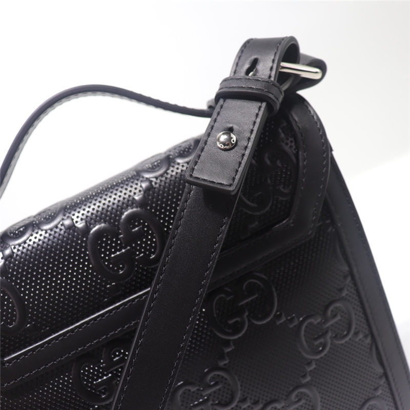 Gucci GG embossed messenger bag 625782 Black High