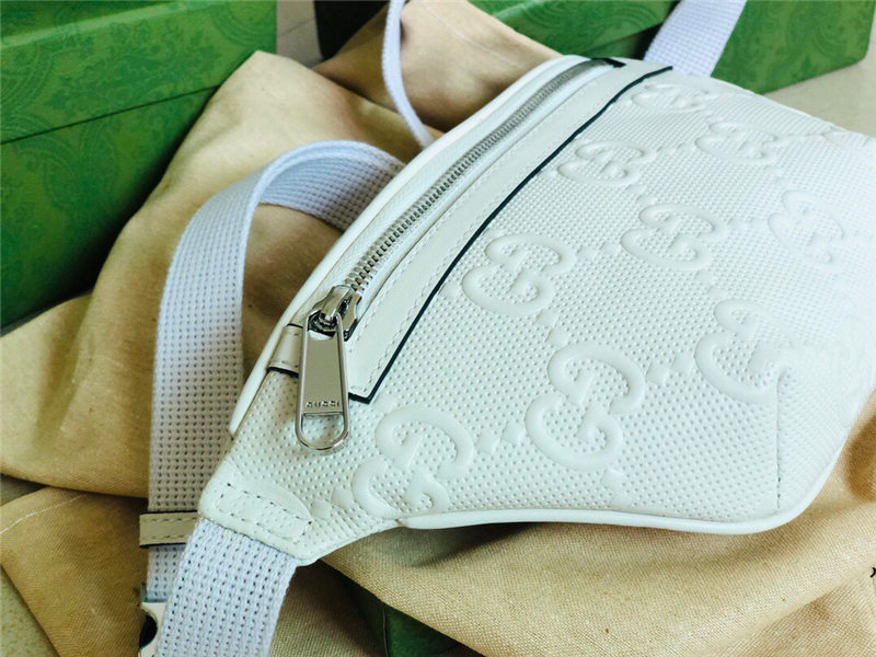 GG Embossed belt bag 658582 White High