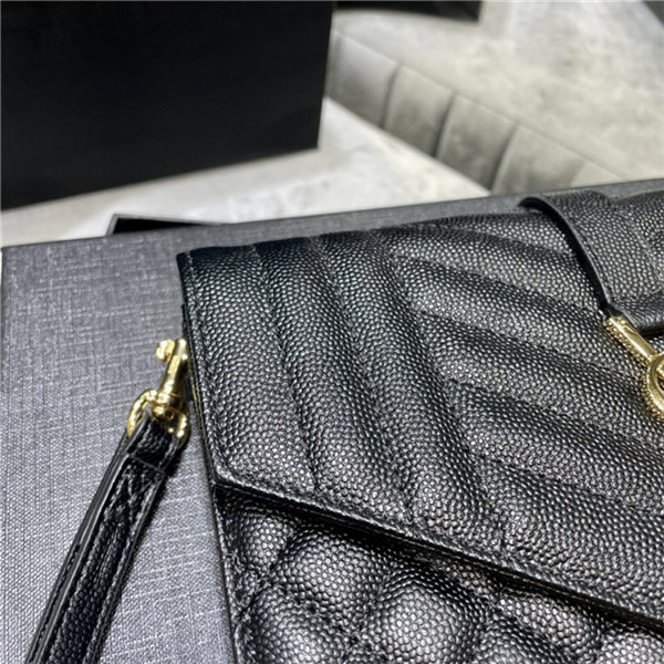 MONOGRAM CLUTCH IN MIX MATELASSÉ GRAIN DE POUDRE EMBOSSED LEATHER Black High