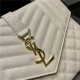 MONOGRAM CLUTCH IN MIX MATELASSÉ GRAIN DE POUDRE EMBOSSED LEATHER White High