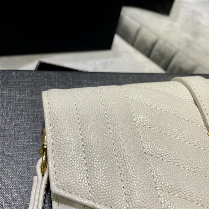 MONOGRAM CLUTCH IN MIX MATELASSÉ GRAIN DE POUDRE EMBOSSED LEATHER White High