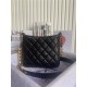 HOBO HANDBAG Lambskin & Gold-Tone Metal Black High