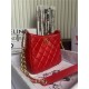 HOBO HANDBAG Lambskin & Gold-Tone Metal Red High