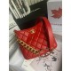 HOBO HANDBAG Lambskin & Gold-Tone Metal Red High