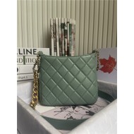 HOBO HANDBAG Lambskin & Gold-Tone Metal Green High