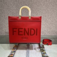 MEDIUM Fendi SUNSHINE Leather Shopper Red High