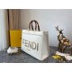 MEDIUM Fendi SUNSHINE Leather Shopper White High