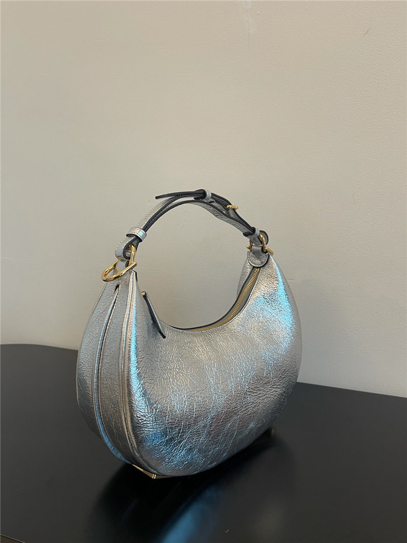 Fendigraphy Small Leather Bag Silver High