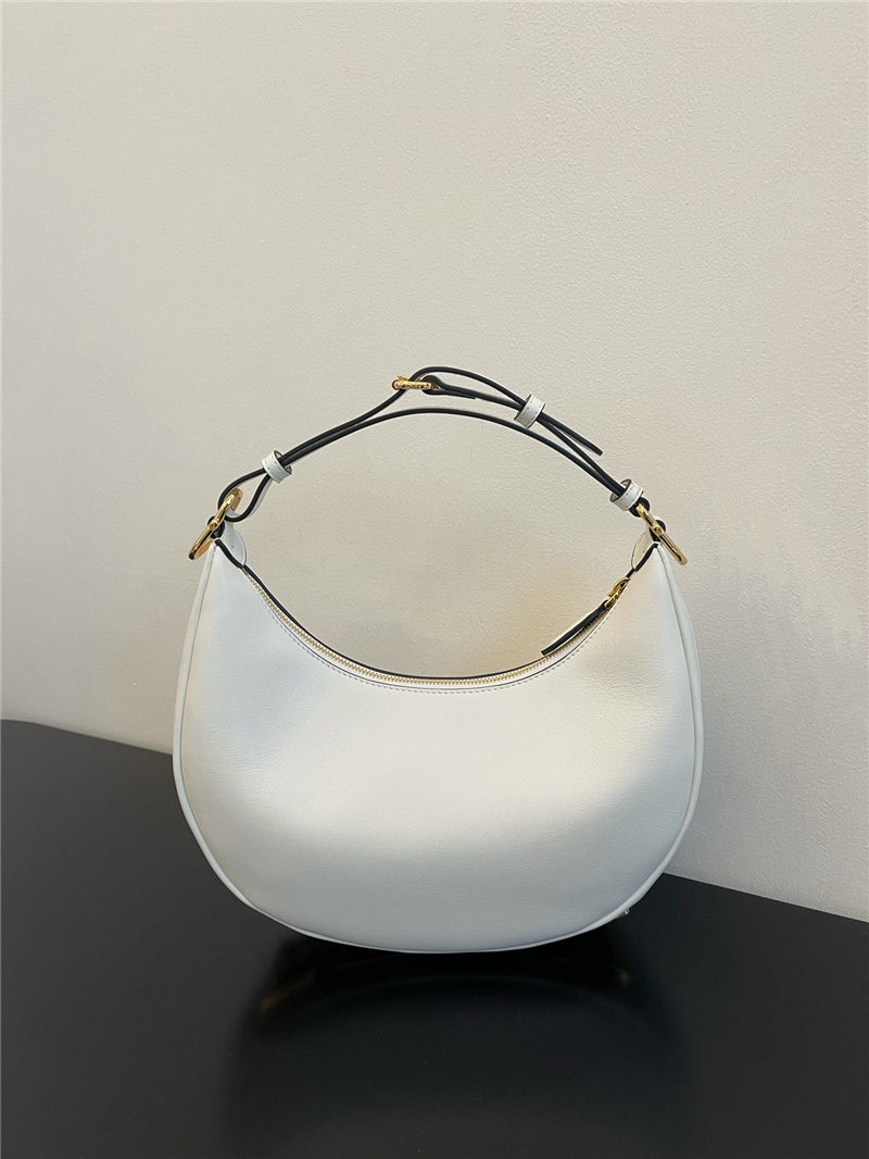 Fendigraphy Small Leather Bag White High