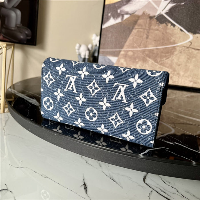 Louis Vuitton SARAH WALLET Monogram jacquard denim Blue M81183 High