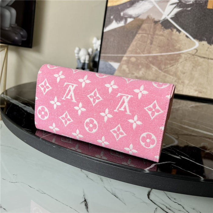 Louis Vuitton SARAH WALLET Monogram jacquard denim Pink M81183 High