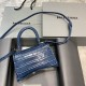 WOMEN'S HOURGLASS XS TOP HANDLE BAG Crocodile Navy Blue High