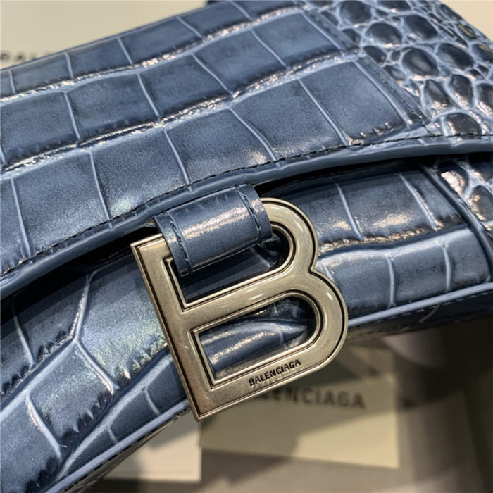 WOMEN'S HOURGLASS XS TOP HANDLE BAG Crocodile Navy Blue High