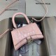 WOMEN'S HOURGLASS XS TOP HANDLE BAG Crocodile Light Pink High