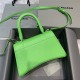 WOMEN'S HOURGLASS SMALL TOP HANDLE BAG Grained Leather Green High