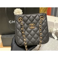 Chanel BUCKET BAG AS3176 Grained Calfskin Gold-Tone Metal Black High