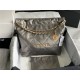 Chanel 22 SMALL HANDBAG Shiny Calfskin & Gold-Tone Metal AS3260 Ruthenium High