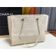 SHOPPING BAG Mixed Fibers & Silver-Tone Metal White High