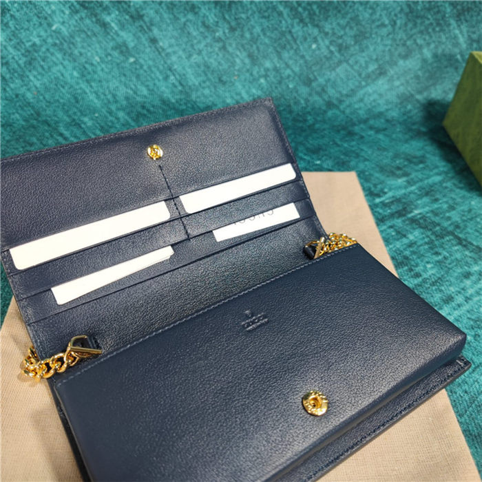 Gucci GG wallet with chain 676155 Blue High