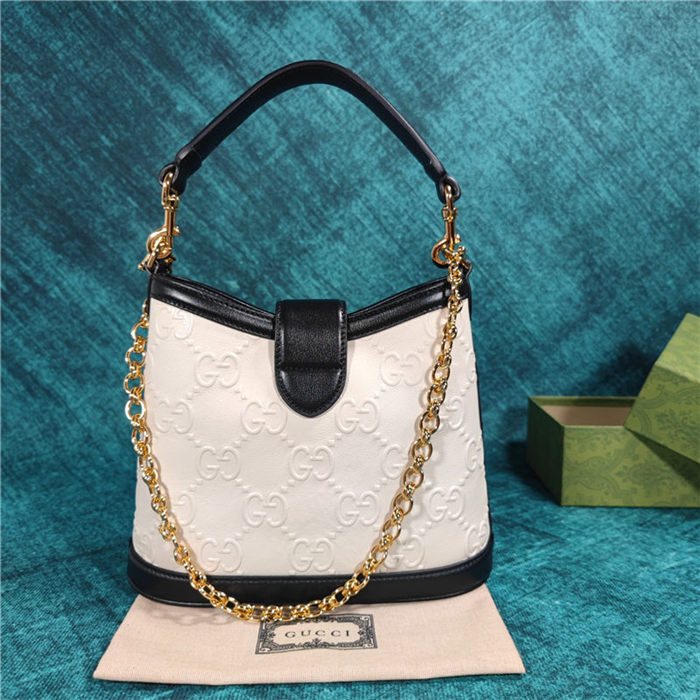 Small GG shoulder bag 675788 White High