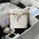 Chanel BUCKET BAG AS3116 Lambskin Enamel & Gold-Tone Metal White A